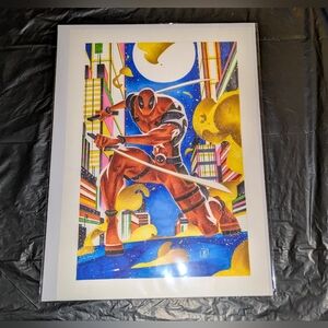 Thony Silas Large Marvel Comics X-Men Deadpool Original Art  16.5 x 23.5 in